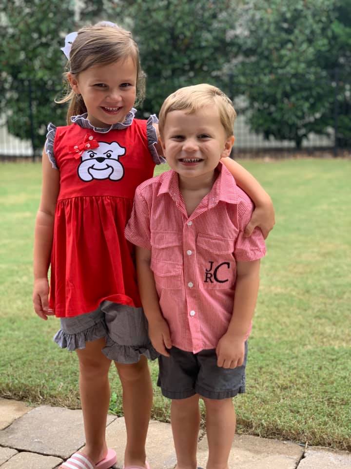 Red Bulldog Button Up