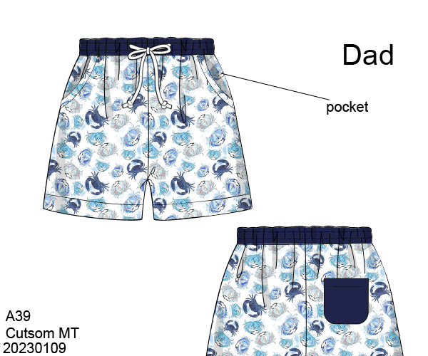 Dad Crab Swim Trunks