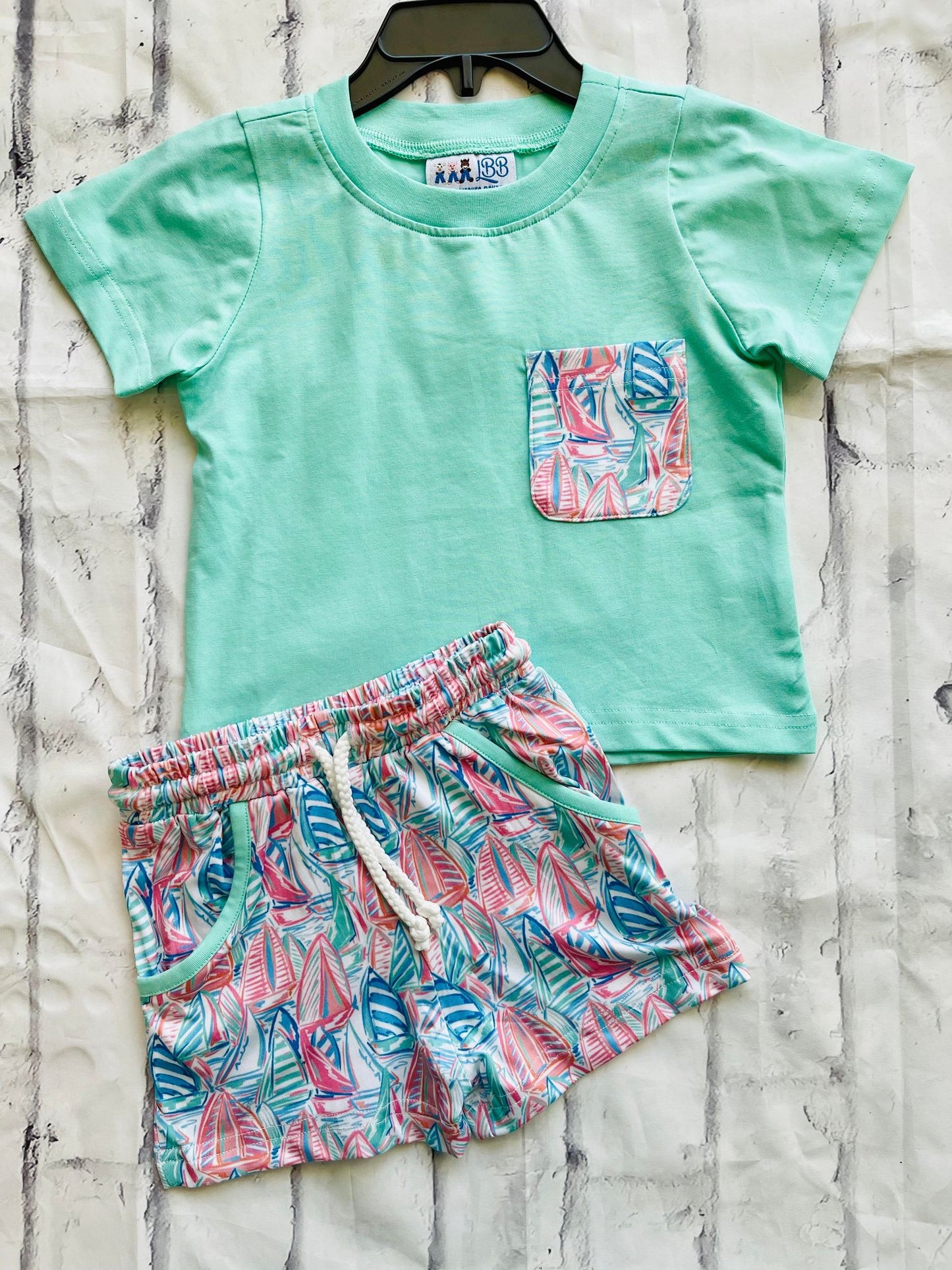 Knit Sailboat Short Set
