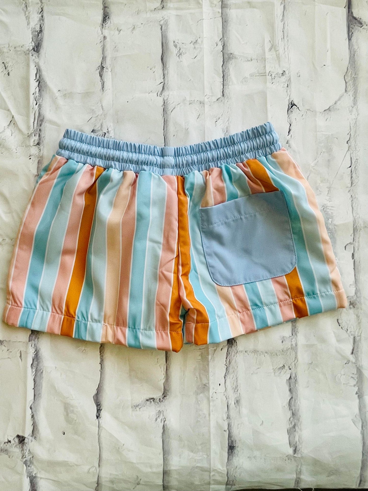 Stripe Swim Trunks