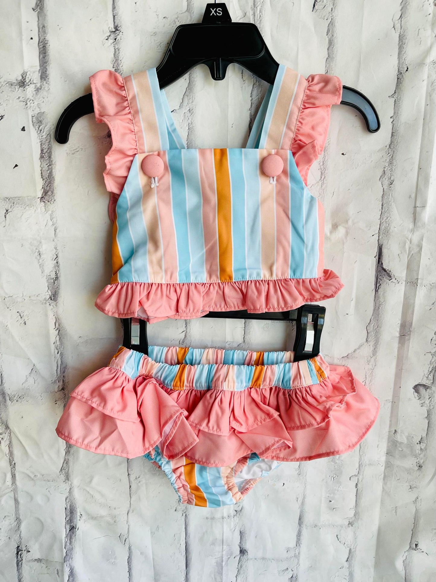 Girls Stripe 2pc Swim
