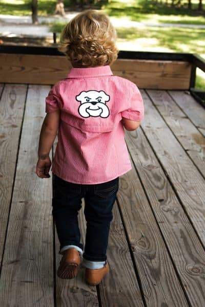 Red Bulldog Button Up